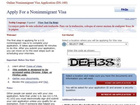 Como llenar el formulario DS 160 para Visa